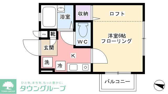 ハイツTOMIE(1K/2階)の間取り写真