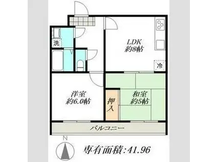 RESENCE SHINNISHI(2LDK/2階)の間取り写真