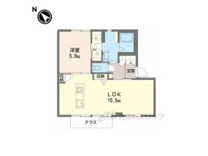 アメニティ21 A(1LDK/1階)の間取り写真