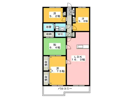 アーバンライフ竜禅寺(4LDK/1階)の間取り写真
