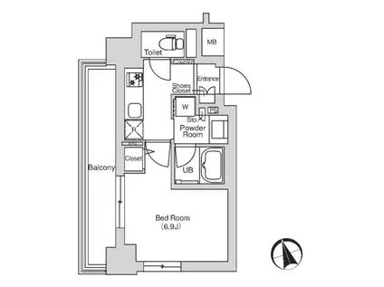 エミリブ鷺ノ宮(1K/5階)の間取り写真