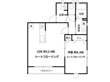 カプリス上池袋(1LDK/2階)の間取り写真