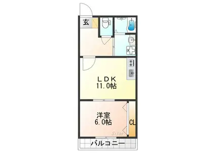 FELIMO 京都西陣(1LDK/3階)の間取り写真