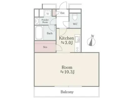 フォルトゥーナ桜木(1K/3階)の間取り写真