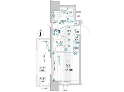 ル・リオン豊洲ウォーターフロント(ワンルーム/6階)の間取り写真