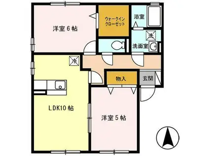 エスペランサ(2LDK/2階)の間取り写真
