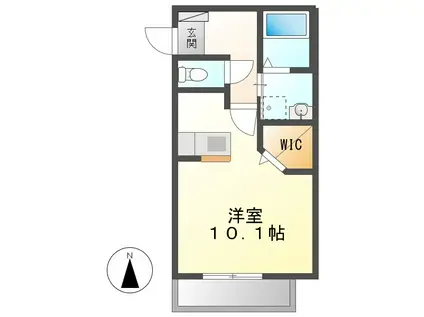 クレール高畑(ワンルーム/2階)の間取り写真