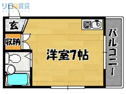 KSコートリバーサイド相川(ワンルーム/2階)の間取り写真