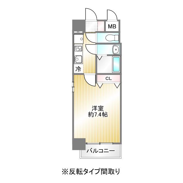フロイデ(1K/7階)の間取り写真