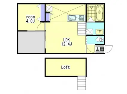 LA VILLE III(1LDK/2階)の間取り写真