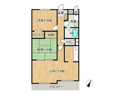 Y-HOUSE(2LDK/3階)の間取り写真