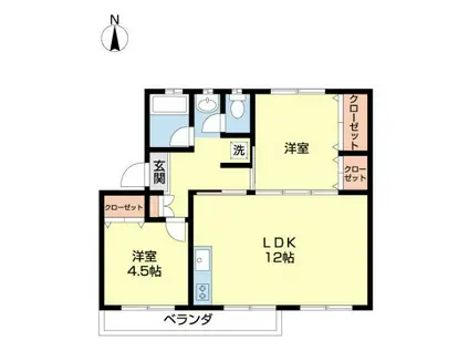 花見川団地7街区(2LDK/5階)の間取り写真