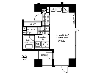 パークアクシス渋谷神南(ワンルーム/4階)の間取り写真