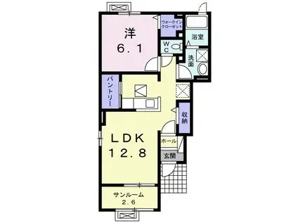 アルドーレ(1LDK/1階)の間取り写真