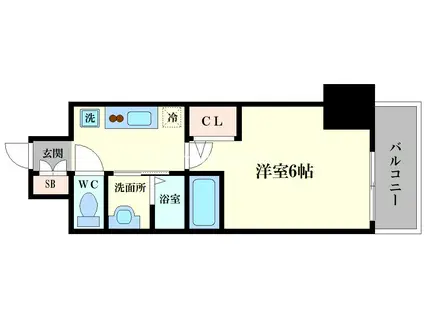 エステムコート難波サウスプレイスVIIリアン(1K/3階)の間取り写真