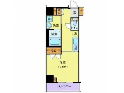 アークマーク等々力(1K/2階)の間取り写真