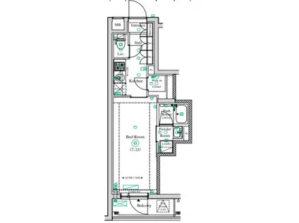 アンベリール墨田II(1K/1階)の間取り写真
