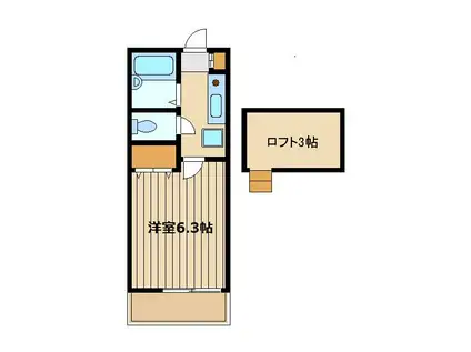 ワイエーエフハイム1号棟(1K/1階)の間取り写真