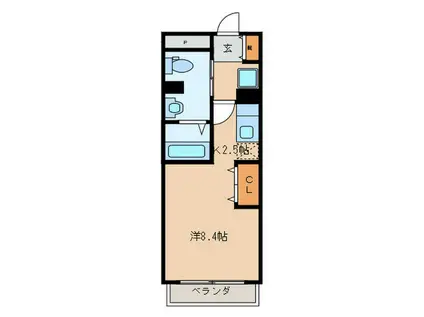 MARIAROSSO天神山(1K/3階)の間取り写真