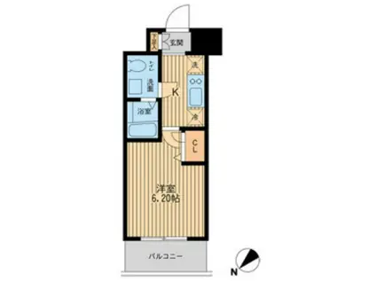 エコロジー潮見レジデンス(1K/9階)の間取り写真