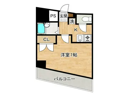 エンジョイスペースパートII(1K/7階)の間取り写真