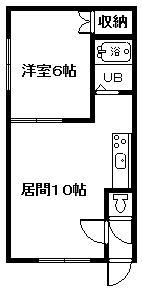 永山せせらぎハウス(1DK/2階)の間取り写真