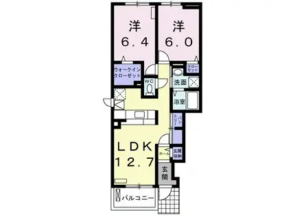 サウスメゾン ゆい(2LDK/1階)の間取り写真