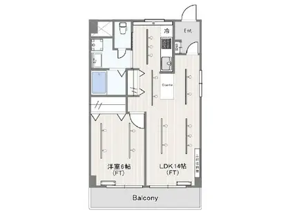 ケイハウス西館(1LDK/4階)の間取り写真