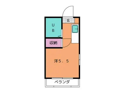 レジデンスカープ八王子(ワンルーム/2階)の間取り写真