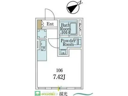 オークレジデンス川崎(ワンルーム/1階)の間取り写真