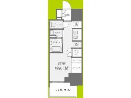 クレストコート靱公園 THE CLASS(ワンルーム/9階)の間取り写真