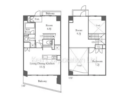 コンフォリア芝浦バウハウス(1SLDK/14階)の間取り写真