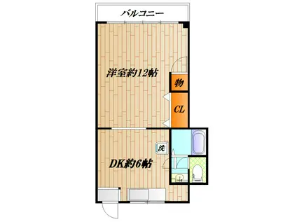 東ビル(1DK/3階)の間取り写真