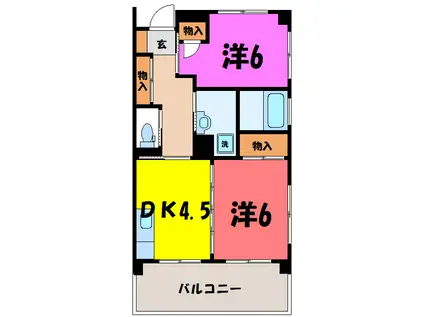 クオリティプラザ内山(2DK/7階)の間取り写真