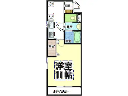 スクエア今泉A(1K/1階)の間取り写真
