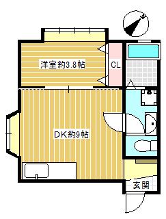 クレセントヴィラージュ東明(1LDK/1階)の間取り写真