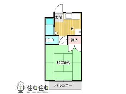 ハイツKTY II(1K/1階)の間取り写真