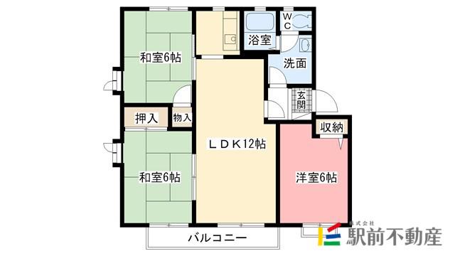 メゾンパークサイドB(3LDK/1階)の間取り写真