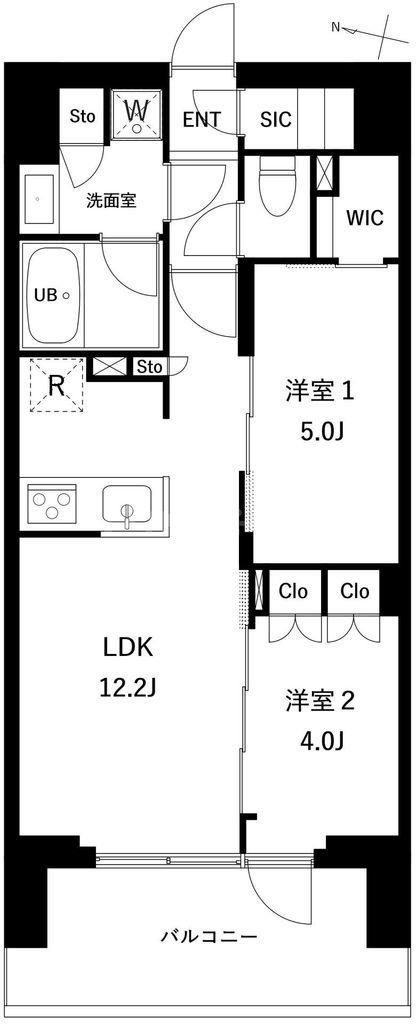 プレディアコート西日暮里(2LDK/8階)の間取り写真