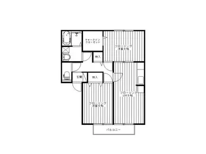 ルピナ小手指(2SLDK/1階)の間取り写真