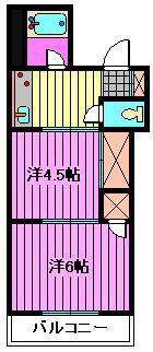 コーポタカハシ(2K/2階)の間取り写真