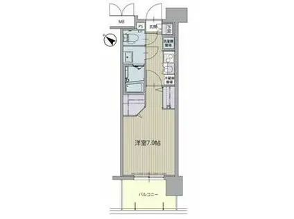 パルティール上社(1K/6階)の間取り写真