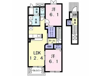 グレース天道A(2LDK/2階)の間取り写真