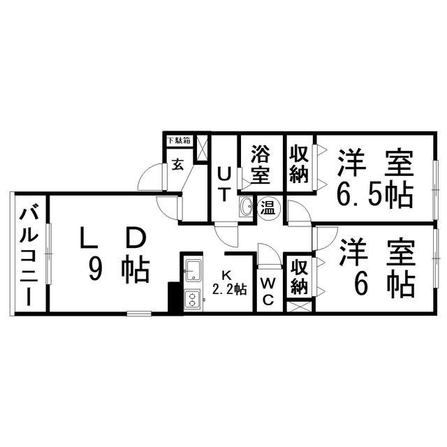セレーノ壱番館(2LDK/2階)の間取り写真
