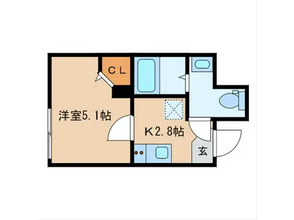 シャンブルズ(1K/1階)の間取り写真