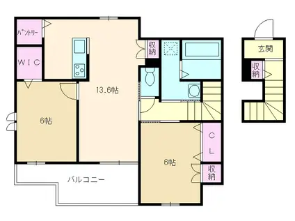 グランエステート(2LDK/2階)の間取り写真