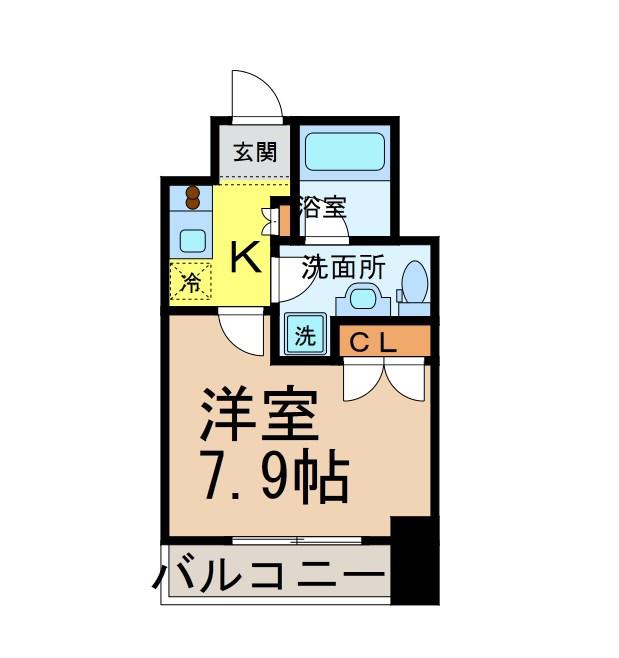 レジデンス金山スクエア(1K/6階)の間取り写真