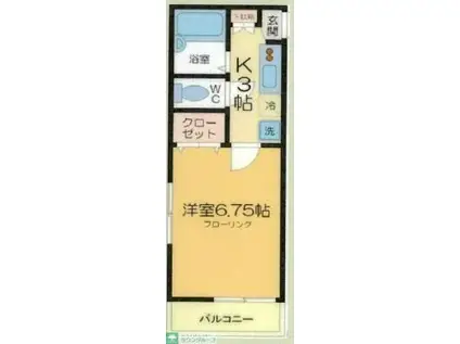 リヴェール アッシュ(1K/2階)の間取り写真