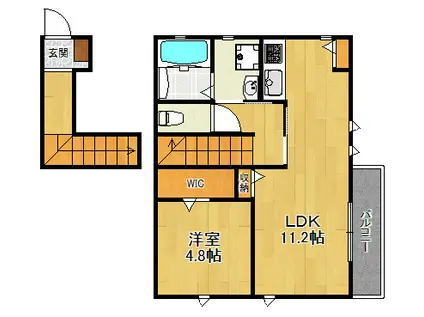 苦楽園オークスⅡ(1LDK/2階)の間取り写真