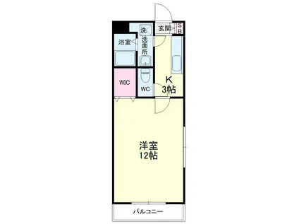 クラシオン・マナ(1K/1階)の間取り写真